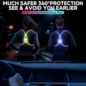 Reflective Running Vest Running Lights Runners Reflective Running Gear Walking - Picture 1 of 9