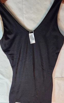 Camiseta sin mangas reversible SPANX Assets Flipside Firmers L negra/muy desnuda nueva con etiquetas Foto 1 de 4