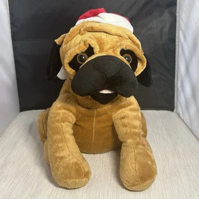 Telitoy Animated Singing Plush Pug Dog Santa Hat “Can’t Touch This” MC Hammer - Image 1 of 4