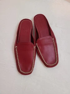 Neu Vintage Coach "Larissa" Leder Loafer Pantoletten Größe 6B Hergestellt in Italien Rot - Bild 1 von 6