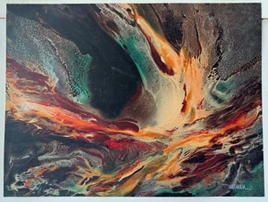 Leonardo Nierman Abstrakter Expressionismus La Vague Signierte Mexikanische Kunst Lithographie - Bild 1 von 8