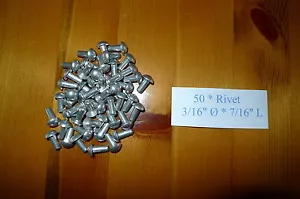 50x Solid Aluminium Tub Galvanised Capping Rivets Land Rover Series 1 2 3 300783 - Picture 1 of 1