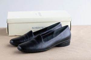 Nordstrom Damen 8N schwarze Leder Slipper Freizeit Halbschuhe mit Karton - Bild 1 von 8