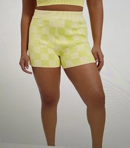 UGG Maliah Checked Jacquard-Knit Cycled Shorts Size L - Picture 1 of 15