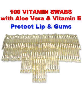 100 VITAMIN E SWABS For Lip & Gums Protection Moisturizing, Teeth Whitening - Picture 1 of 1