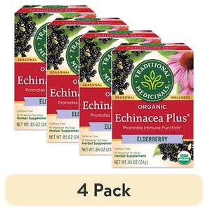(4 pk) Traditional Medicinals Organic Echinacea Plus Tea - Elderberry 16 Bag(S) - Picture 1 of 9