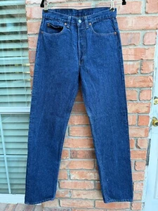 Vintage 80s Levis 501 Button Fly Blue Denim Made in USA Jeans Actual 29x34 - Picture 1 of 12