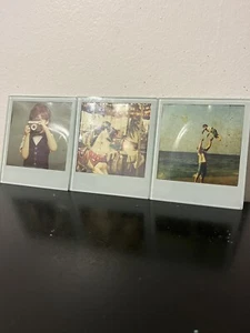 Set of 3 Coasters Kid Photographer Merry-Go-Round Beach Glass Colorful Art Decor - Picture 1 of 3