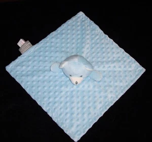 Manhattan Kids Blue Puppy Dog Baby Blanket Soft Minky Dot Security Lovey - Picture 1 of 1