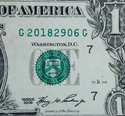 $1 Bill, Birthday/Anniv, Jun 29, 2018, G 2018 29 06 G - Image 1 of 2