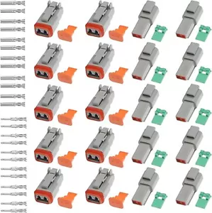 10er Set Deutsch DT KFZ Stecker 2 Polig Steckverbinder Wasserdicht Auto Crimp - Bild 1 von 9