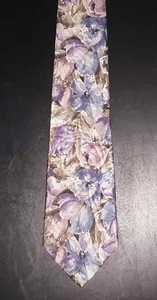 Corbata Geoffrey Beene Mezcla Seda Diseño Floral Azul Tostado Púrpura Nueva en Caja t4401 - Imagen 1 de 5