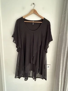 Taking Shape Top Womens Size XS Black Mesh Short Sleeve - Picture 1 of 9