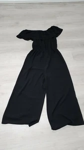 Black Off The Shoulder Temt Summer Jumpsuit Size 10 - Picture 1 of 5