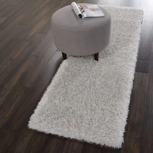 Nourison Ultra Plush ag Light Grey 2'2" x 7'6" Area Rug, Easy Cleaning, Non - Picture 1 of 7