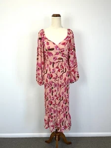NEW Lorraine Womens Dress 8 S Ritz Shirred Magenta Floral Party Formal Wedding - Bild 1 von 11
