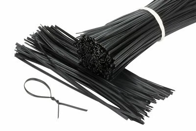 WAGNER 500 Stück Twist Ties, Bindestreifen, Bindedraht, Kabelbinder 16cm schwarz