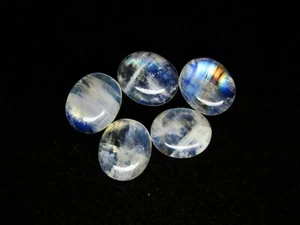 Natural White Rainbow Moonstone Gems Oval Shape Moonstone Lot Rainbow Cabochon - Picture 1 of 3