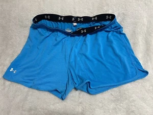 Under Armour Women's Size M Athletic Shorts Gym Running Blue Polyester-Elastane - Picture 1 of 11