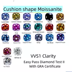1 ~ 5 kt 21 Farben VVS1 Kissen lose Moissanit Stein mit Zertifikat für Ring - Bild 1 von 53