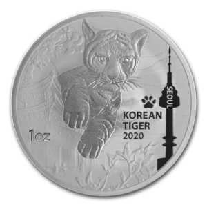 Süd Korea 2020 Tiger Seoul  1 Oz Silber 999 St / BU - Bild 1 von 6