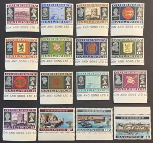 Guernsey 1969 Set of 16 MNH OG Stamps coat of arms monuments #1-16 - Picture 1 of 2