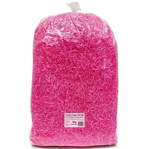 Crinkle Paper Shreds Neon Pink Shredded Hamper Filler Fill Hot Gift Box Wrap 5kg - Foto 1 di 3