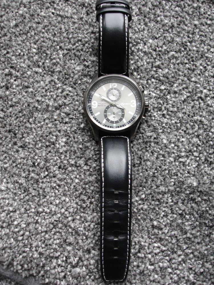 Invicta Signature II Tritnite Night Glow Watch Model 7419 Leather Strap