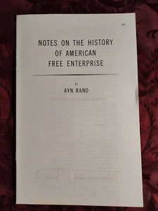 RARO folleto objetivista de Ayn Rand notas sobre la historia de la libre empresa - Imagen 1 de 1