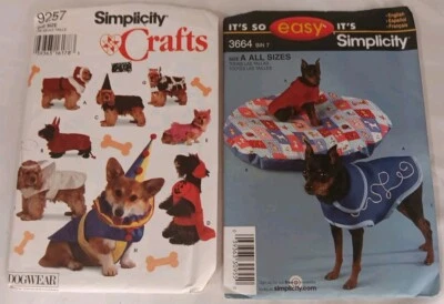 Dog Sewing Patterns Seasonal Costumes Coat Pet Bed Various Sizes See Photos - Image 1 of 4