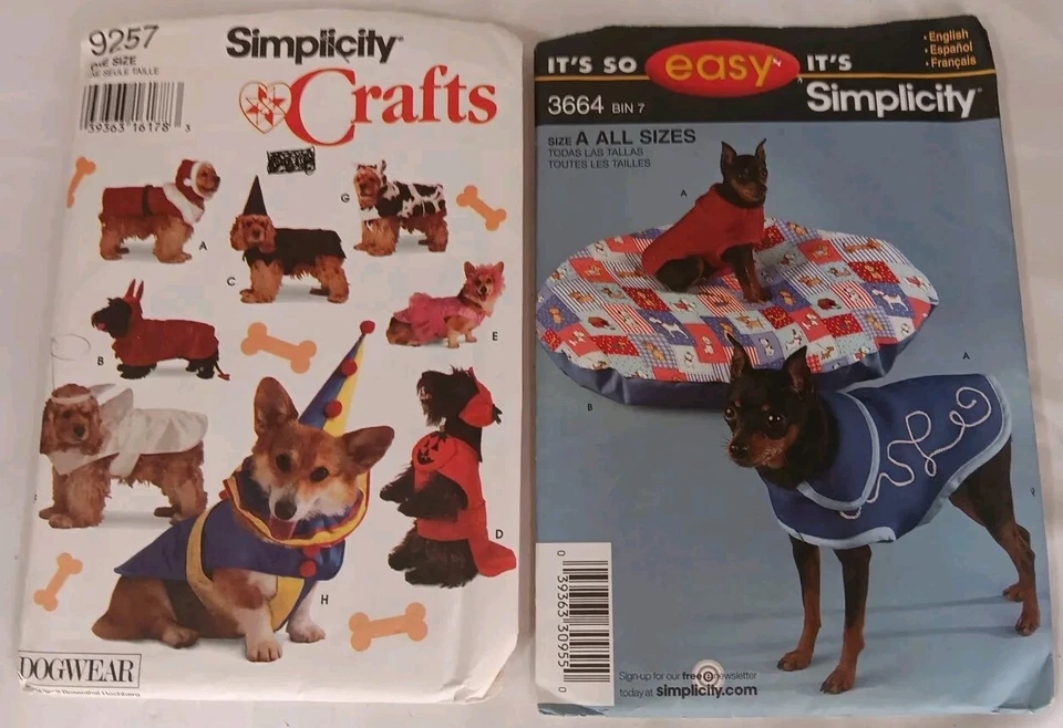 Dog Sewing Patterns Seasonal Costumes Coat Pet Bed Various Sizes See Photos - Image 1 of 4