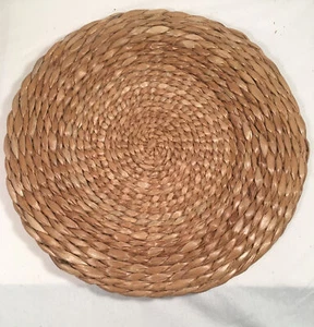 Set 4 Gewebte Faser 14" Ladegerät Natur Korb Teller Tischsets  - Bild 1 von 4