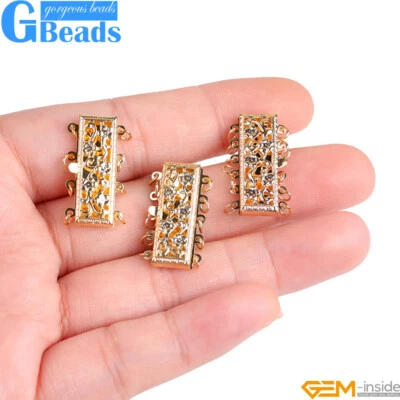 Layering Clasps 14K Gold Filled Flower Pearl Snap Box Clasp Closures Necklet - Image 1 of 4