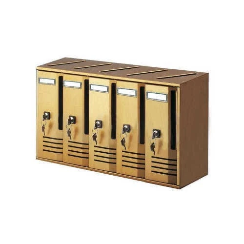 ALUBOX CASSETTA BLOCCHIERA POSTALE POSTA CASELLARIO 5 POSTI BRONZO 52x17x30h - Immagine 1 di 1