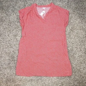 Gap Dress Women Large Sleeveless V Neck Red Dot Print Pockets Above Knee Loose - Picture 1 of 4
