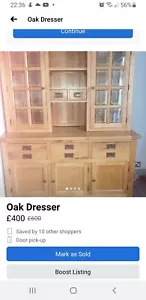 Oak Dresser cabinet with glass doors - Picture 1 of 1