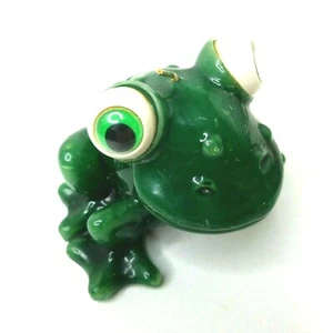 Vintage MCM Big Eyed Wax Tree Frog Candle Kitsch Kitschy Toad Handmade Green - Picture 1 of 7