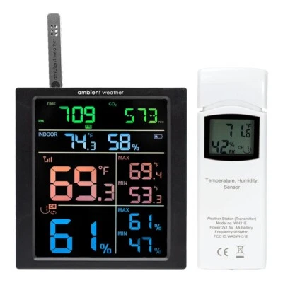 AMBIENT WEATHER WS-1938 Wi-Fi Home Weather Station with CO2 Monitoring