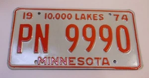 Placa de matrícula de Minnesota 1974 - Imagen 1 de 1