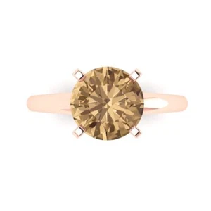 2,5 tcw Rundschliff Verlobungsring für Damen 14K Rotgold Champagner Versprechen Ring - Bild 1 von 11