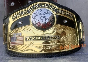 NWA gewölbter Globus World Heavyweight Wrestling Championship Gürtel 4 mm verzinkt - Bild 1 von 6