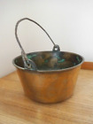 Brass Jam Pan Small Swing Handle Preserving Cooking Pot Brass Planter 17cm 6.5"