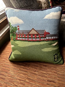 Smathers & Branson Country Club Golf Course Needlepoint Pillow-16x16 - Picture 1 of 9
