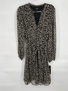 MSK Dress Sheer Overlay Black with Brown Leaves Womens Sz 18 NWT Org $79 - Picture 1 of 12