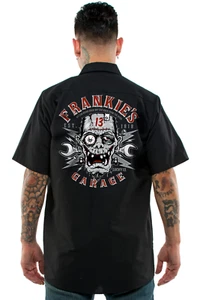 Lucky 13 Frankies Garage Frankenstein Rockabilly Button Down Work Shirt LM6850FG - Picture 1 of 5
