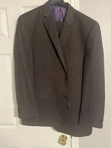 Macy Sean John Men’s 2PC Suit 48L Brown 38W 32 Inseam - Picture 1 of 12