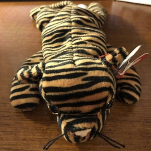 1995 Ty Beanie Babies Stripes Stuffed Animal - Inc Heart Tag - Picture 1 of 4