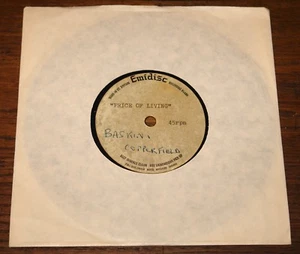 BASKIN AND COPPERFIELD PRICE OF LIVING 1-SIDED EMIDISC ACETATE 7" THE RUBETTES - Bild 1 von 3