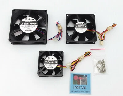 Lot 3: Sanyo Denki DC Mini/Petit/Pico Ace 25 60mm/80mm/90mm 2/3-pin Cooling Fan - Image 1 of 4