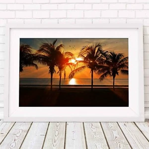 SUNSET PARADISE - Beach Picture Poster Print Sizes A5 to A0 **FREE DELIVERY** - Bild 1 von 14